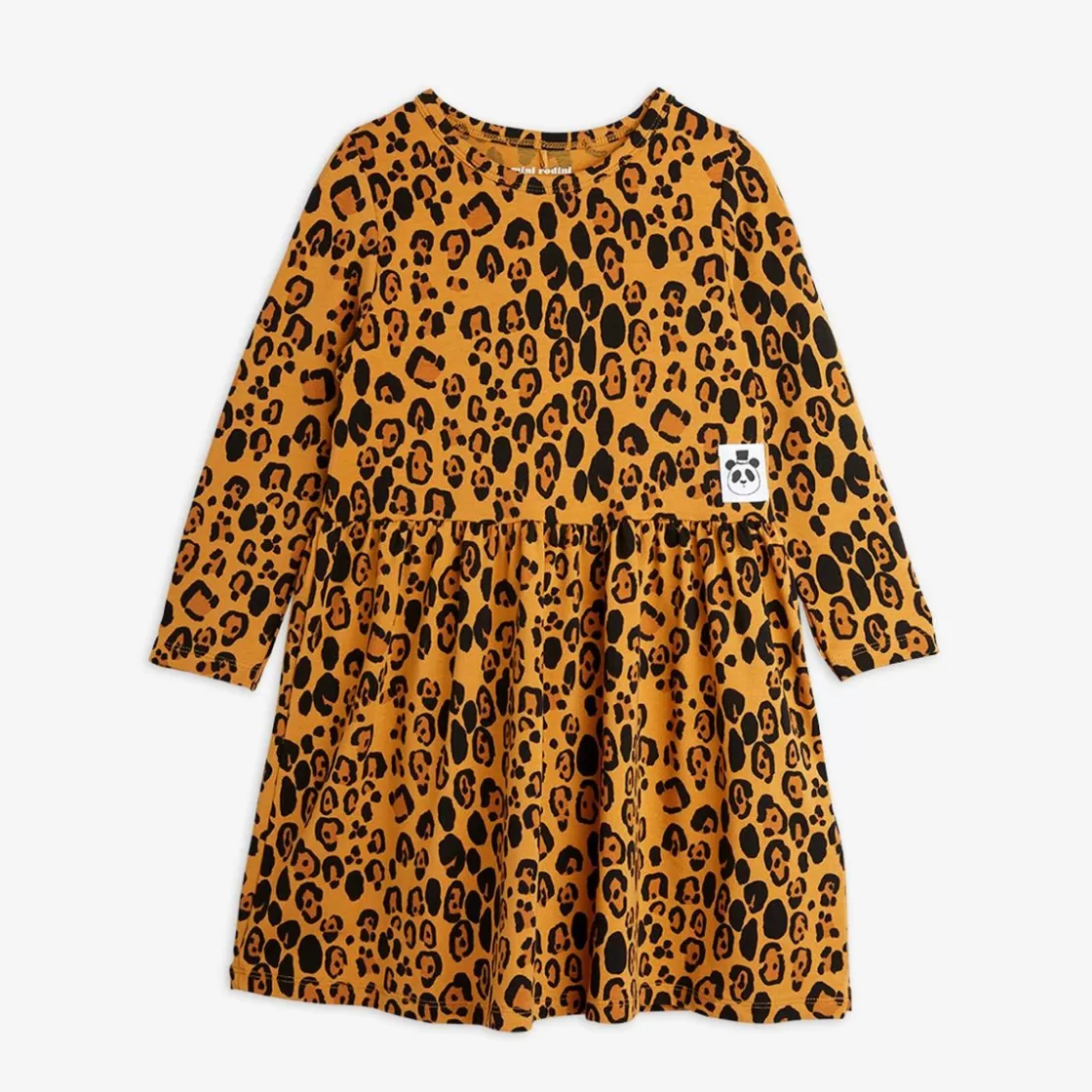 Best Basic Leopard Long Sleeve Dress Kids Dresses