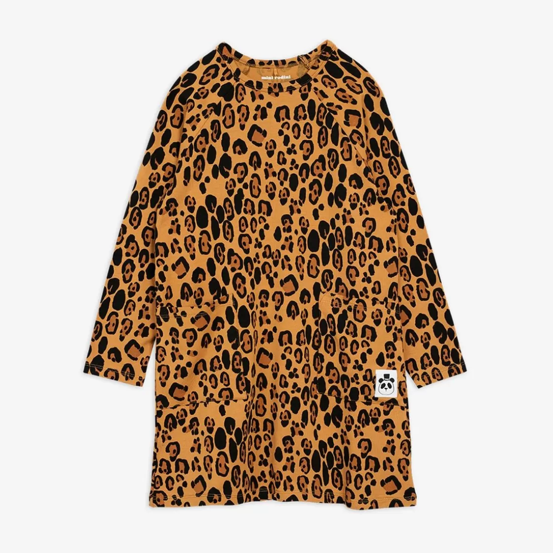 Online Basic Leopard Long Sleeve Dress Kids Dresses