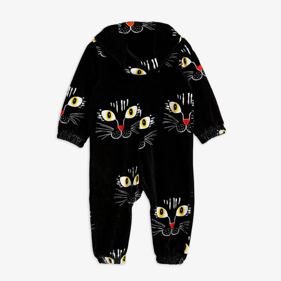 Cheap Cat Face Velour Onesie Onesies & Jumpsuits