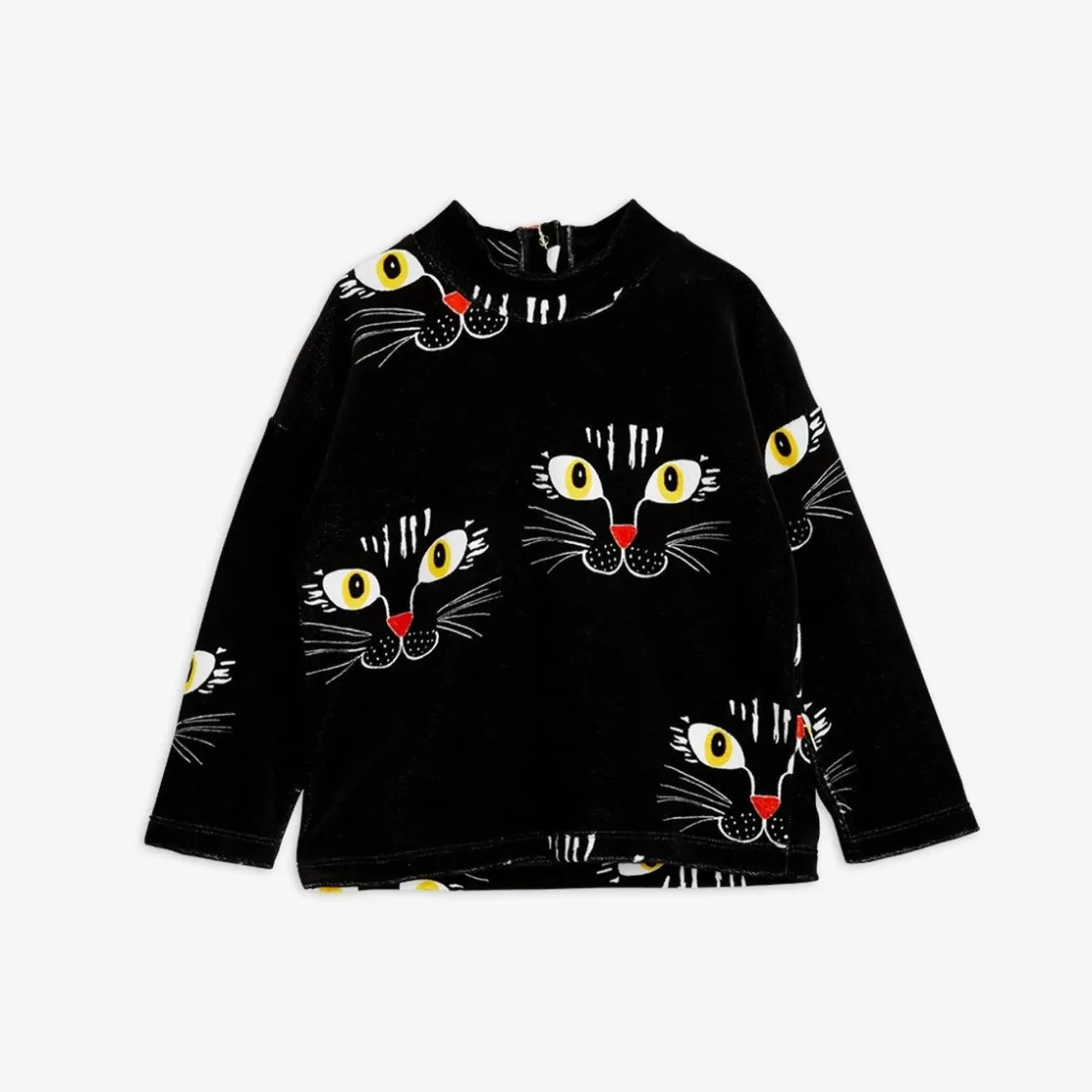 Cheap Cat Face Velour Sweatshirt Kids Sweaters