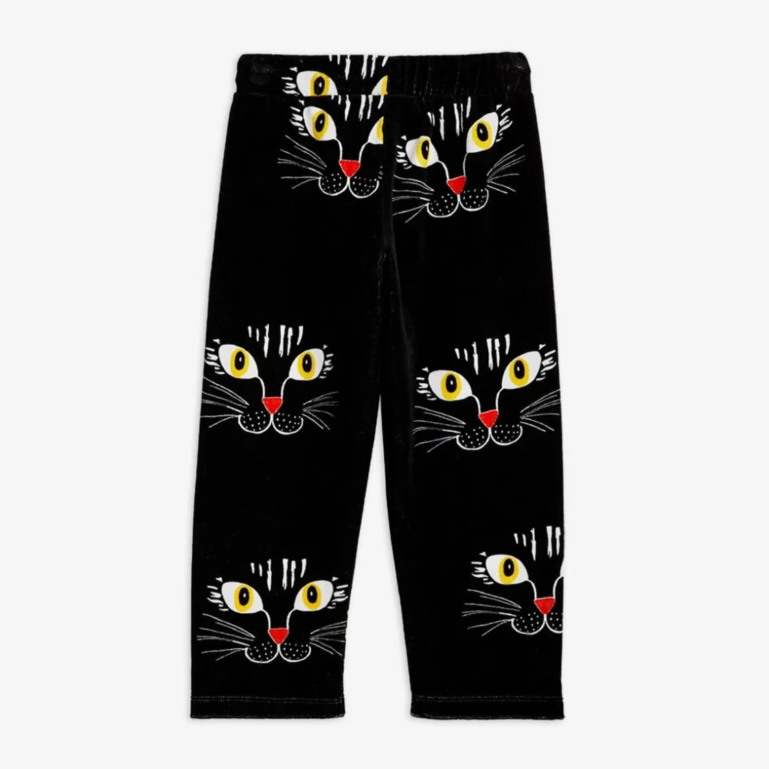 Fashion Cat Face Velour Trousers Kids Pants