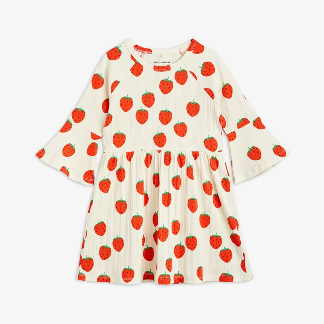 Best Sale Strawberries Trumpet Sleeve Dress Kids Dresses